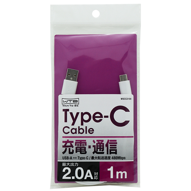 Type-C to Aケーブル 2A 1m-1
